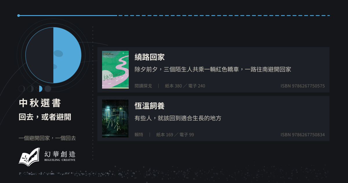 中秋選書：回去，或者避開——一個避開回家，一個回去